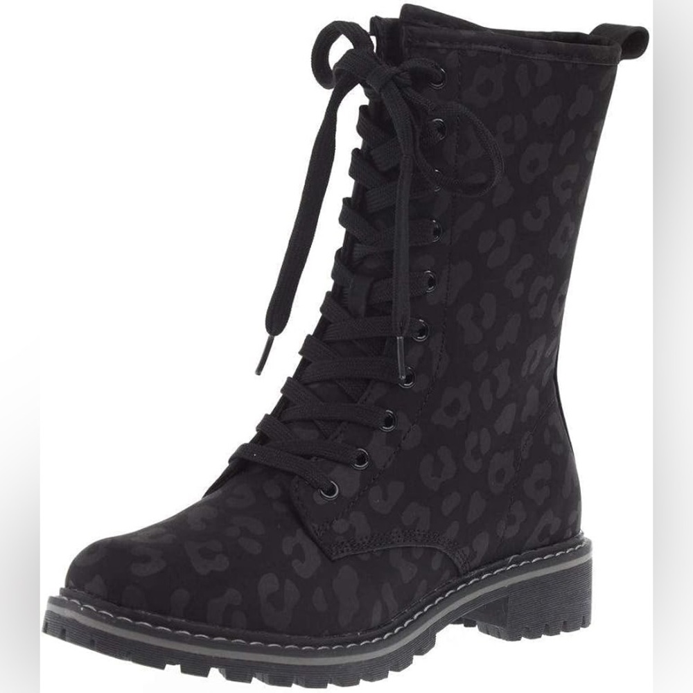 Corky's Boutique Black Leopard Fomo Combat Boot - Women’s Size 6